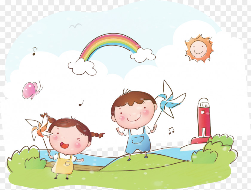 Vector Child Pictures Summer Poster PNG