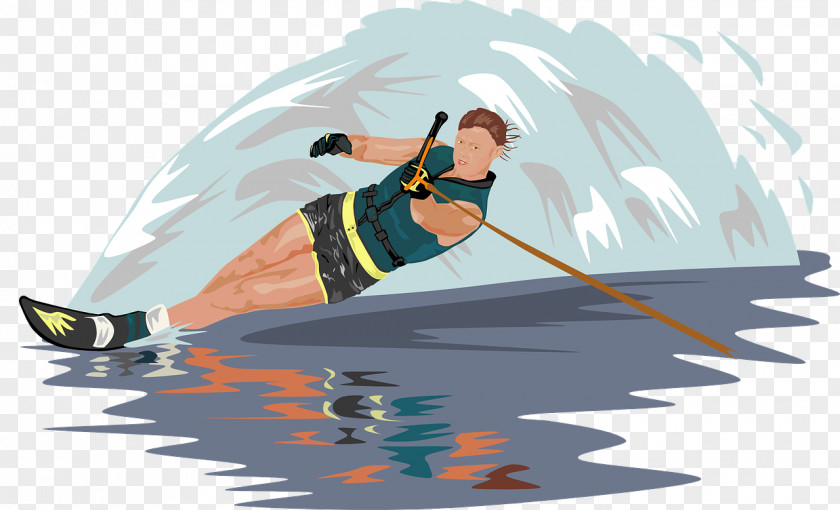 Water Skiing Slalom Clip Art PNG