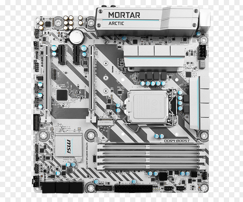 LGA 1151 MicroATX MSI H270M MORTAR ARCTIC Motherboard PNG