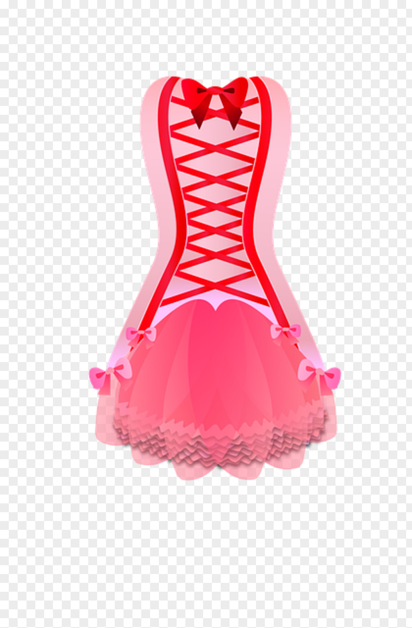 Dress Cocktail Pink M Corset PNG