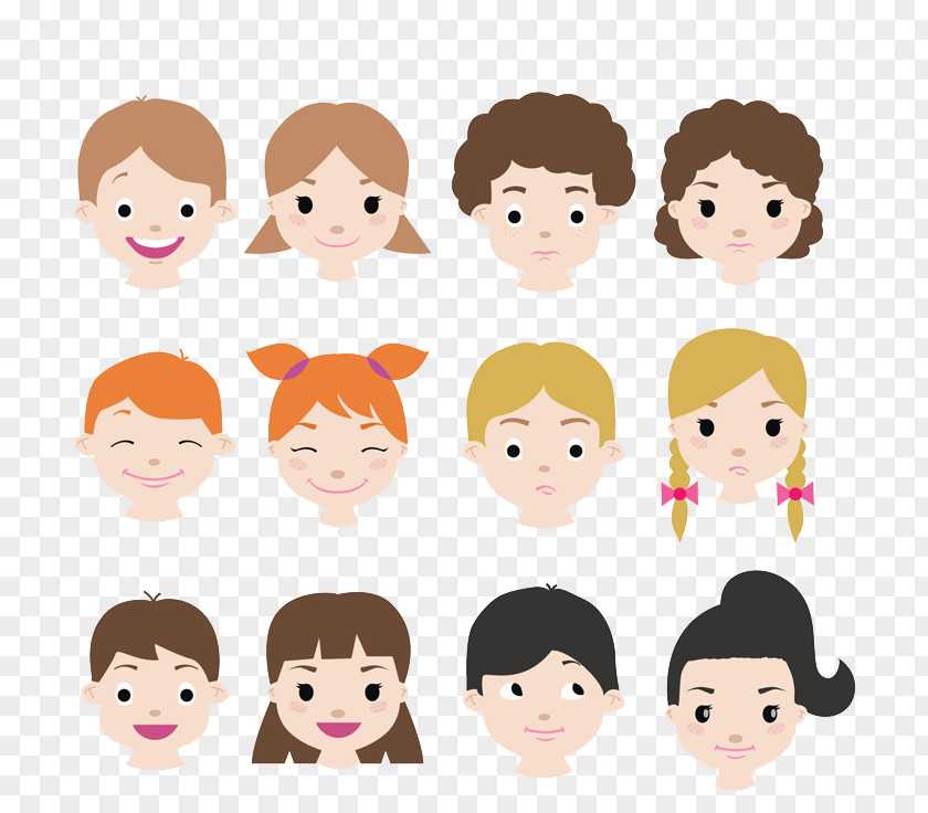 Lovely Children Vector Material Avatar Child Icon PNG