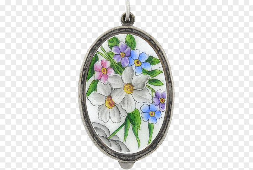 Flower Jewelry Locket Jewellery Vitreous Enamel Floral Design PNG