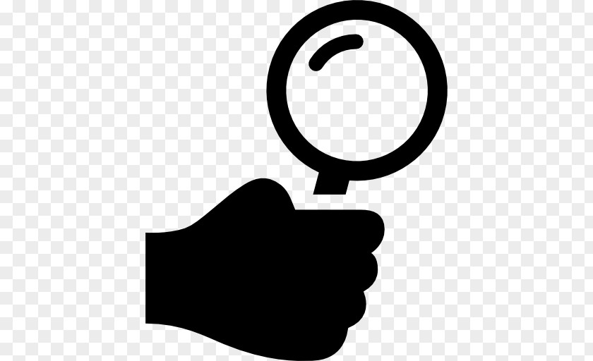 Hand Holding Magnifying Glass PNG