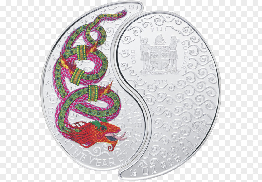 Coin Silver Snake Yin And Yang PNG