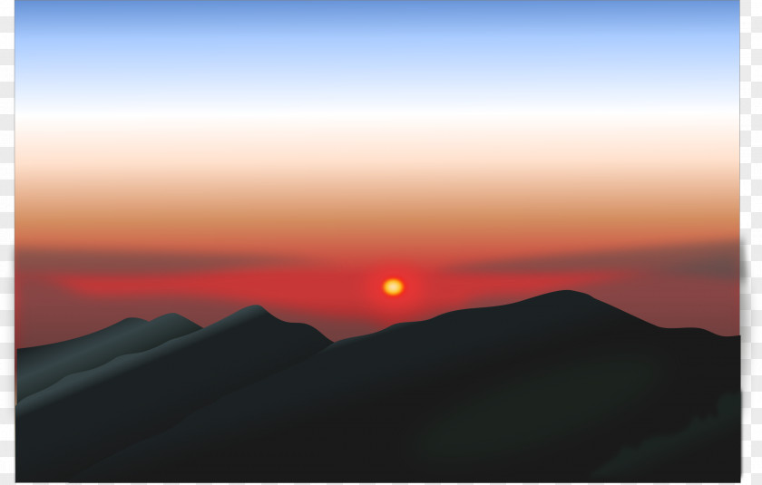 Mountain Sunrise Sunset Clip Art PNG
