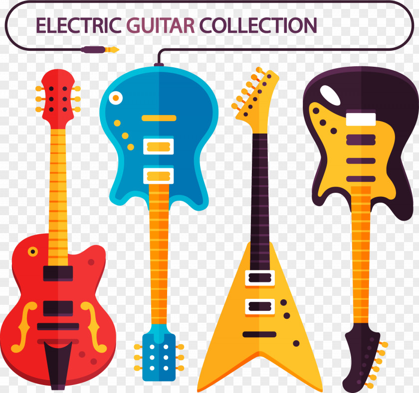 Color Electric Guitar Poster PNG