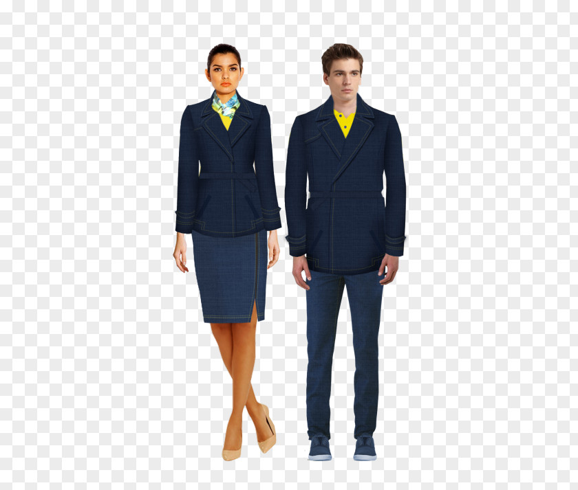 Flight Stewardess Uniform Blazer Sleeve Clothing Tuxedo PNG