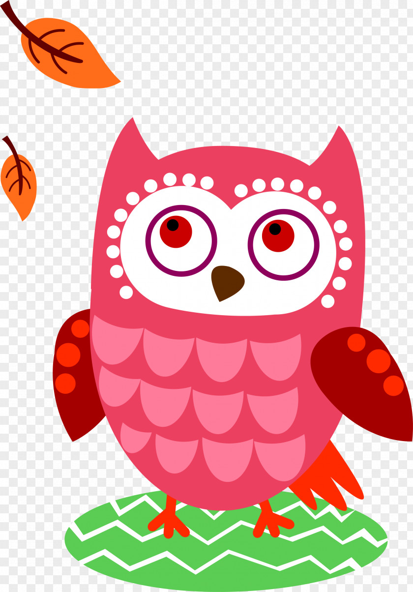 Pink Owl Cartoon Vector Clip Art PNG