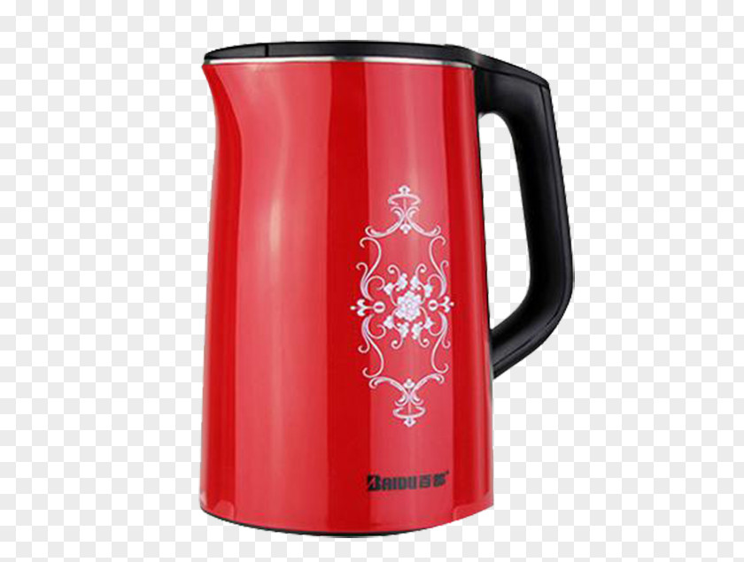 Red Patterned Quick Heating Kettle Jug PNG