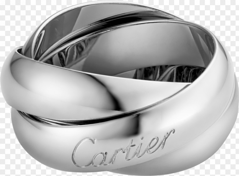 Ring Wedding Cartier Gold Białe Złoto PNG