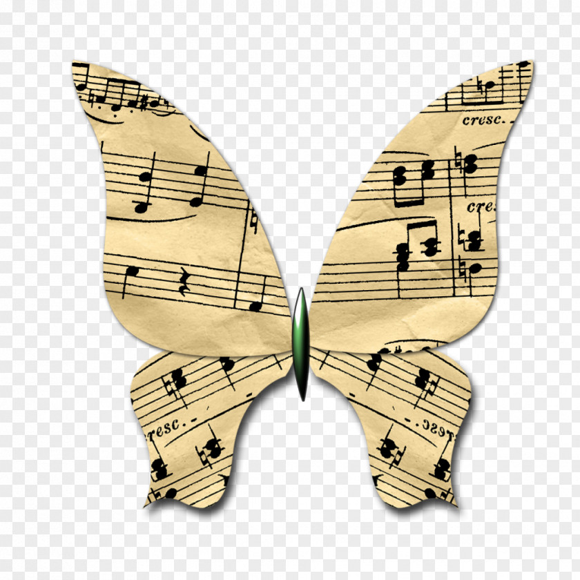 Musical Note Butterfly Butterflies & Insects Newspaper Farfalle PNG