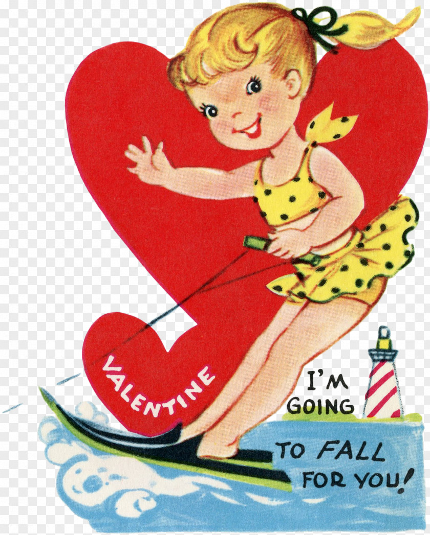 Vintage Fairy Water Skiing Sport Barefoot Clip Art PNG