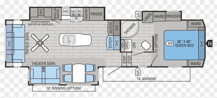 Car House Plan Floor Campervans PNG