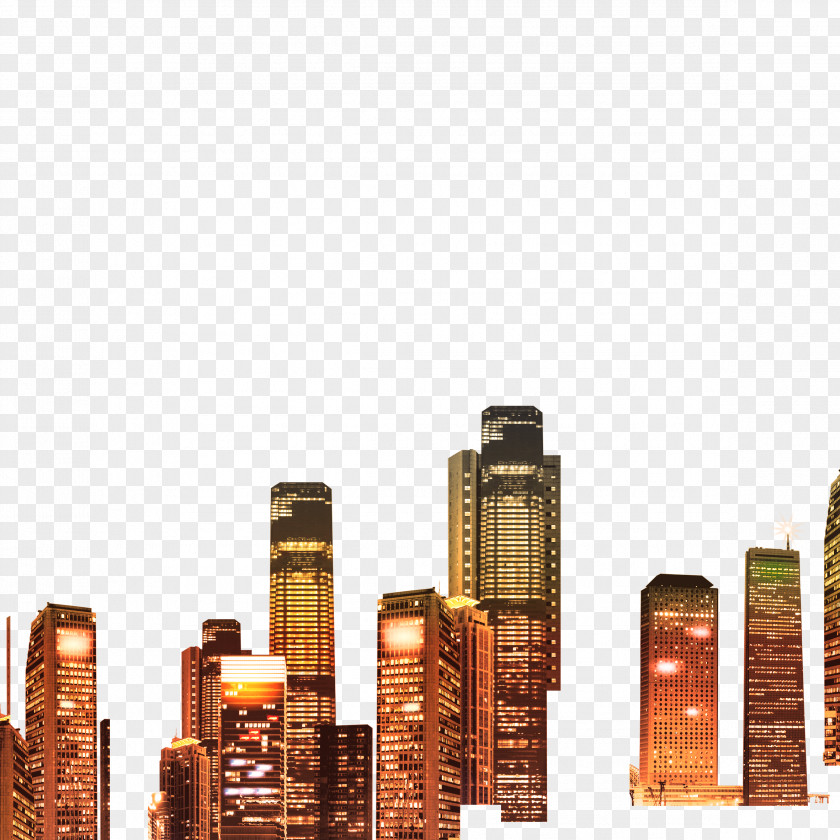City Lights Nightscape Building PNG