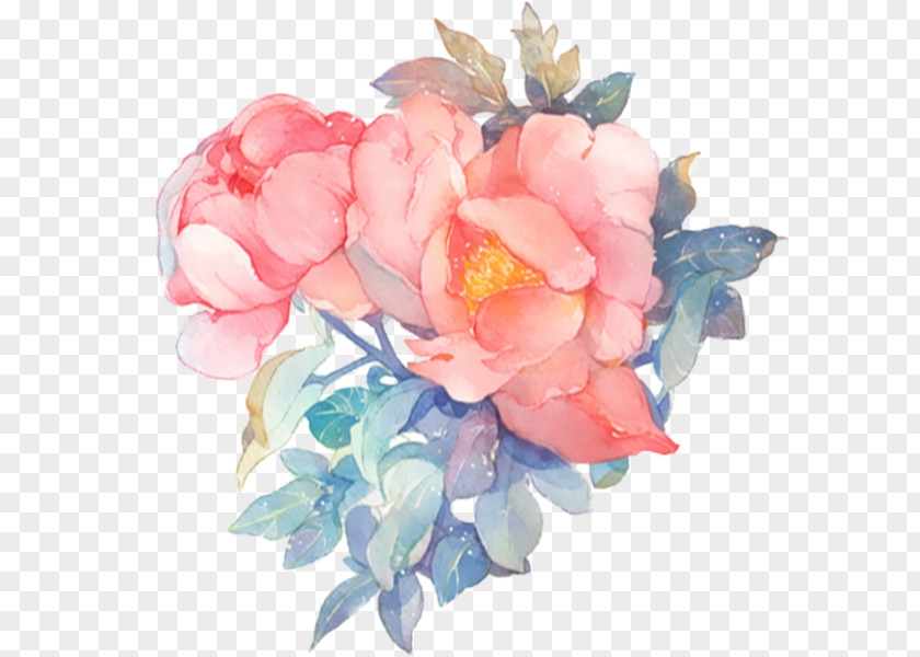 Flower Watercolor Painting White PNG