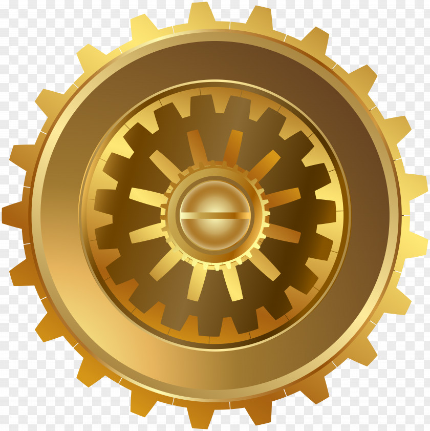 Gold Steampunk Gear Clip Art Image PNG