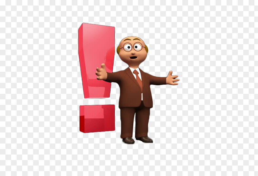 Stereo Cartoon Man And Exclamation Mark Animation Stock Footage Character PNG
