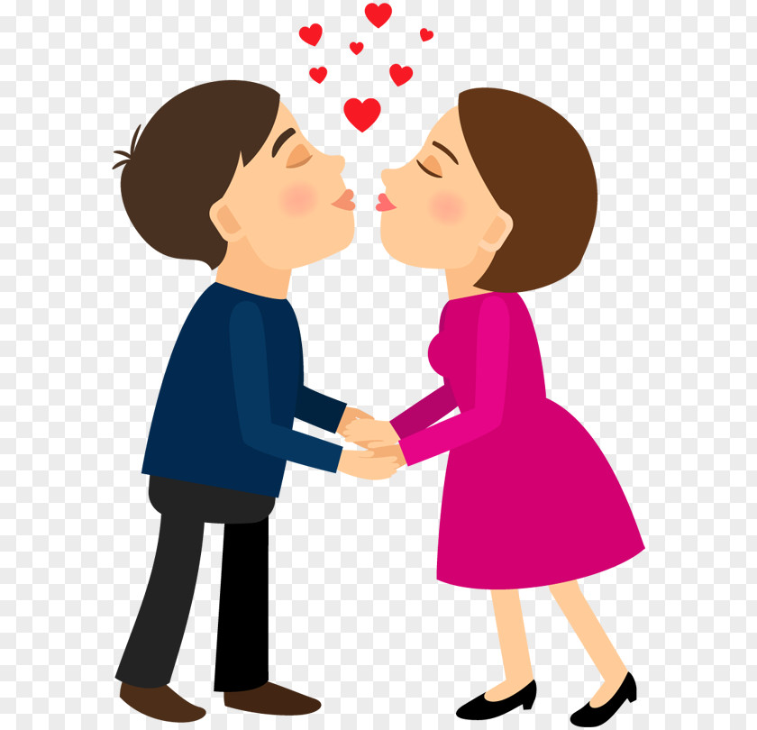 Couple Kiss Cartoon Clip Art PNG