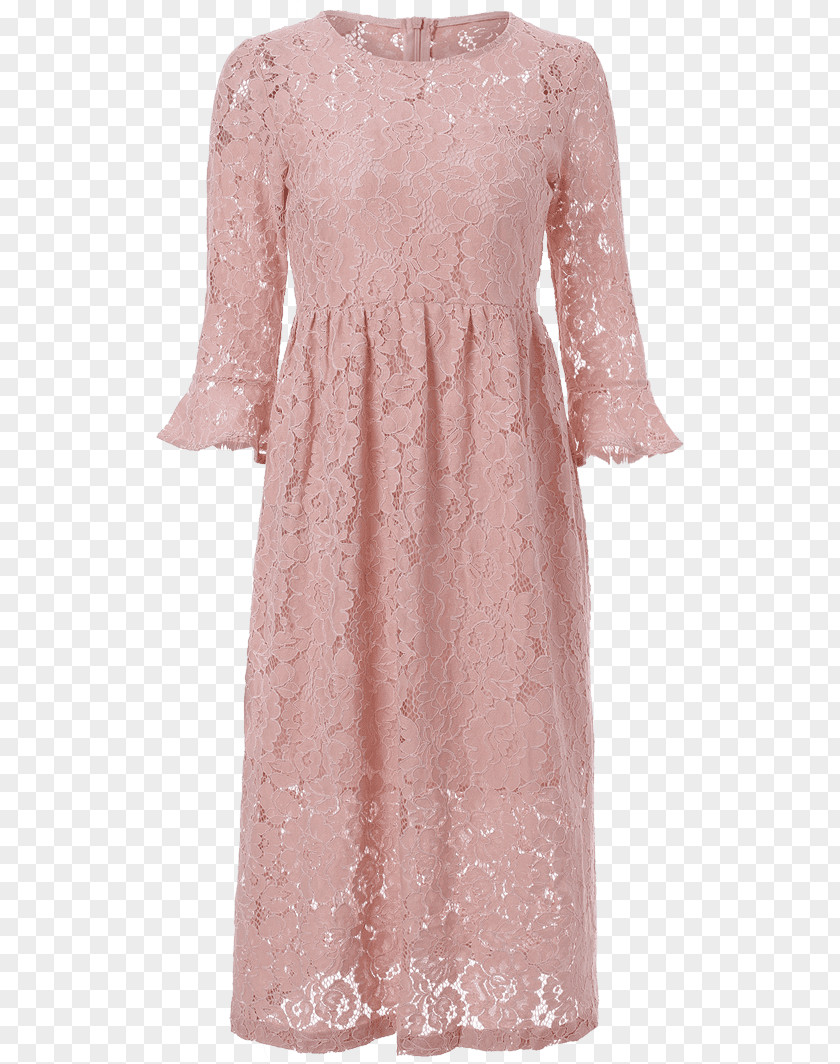 Dress Cocktail Sleeve Shirtdress Lace PNG