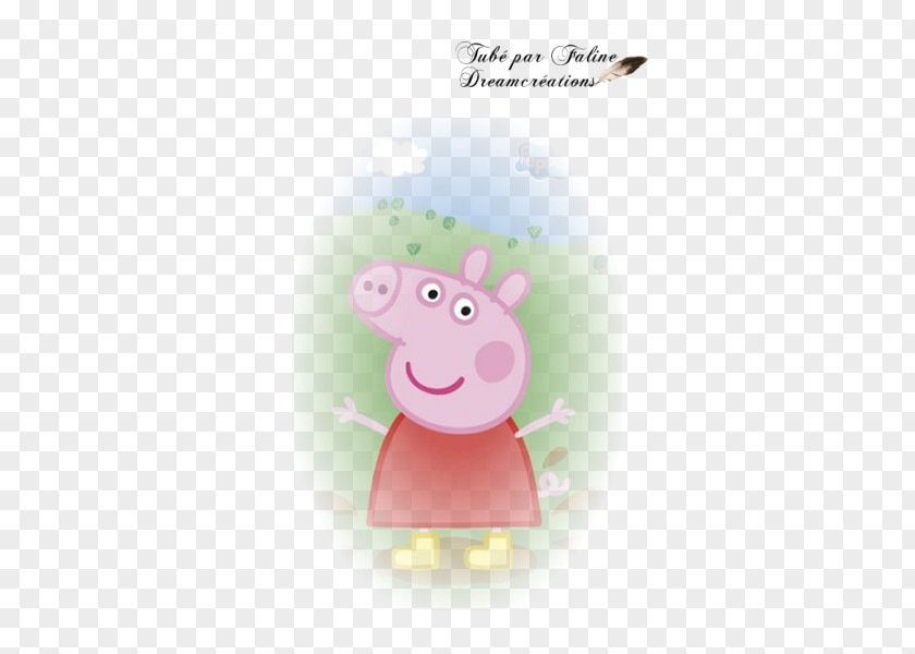 Pig Pink M Cartoon Font PNG