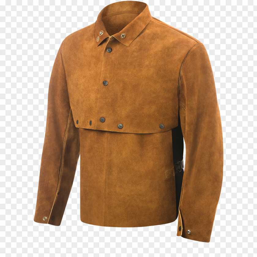 Cowhide Leather Jacket Sleeve Welding Cape Bib PNG