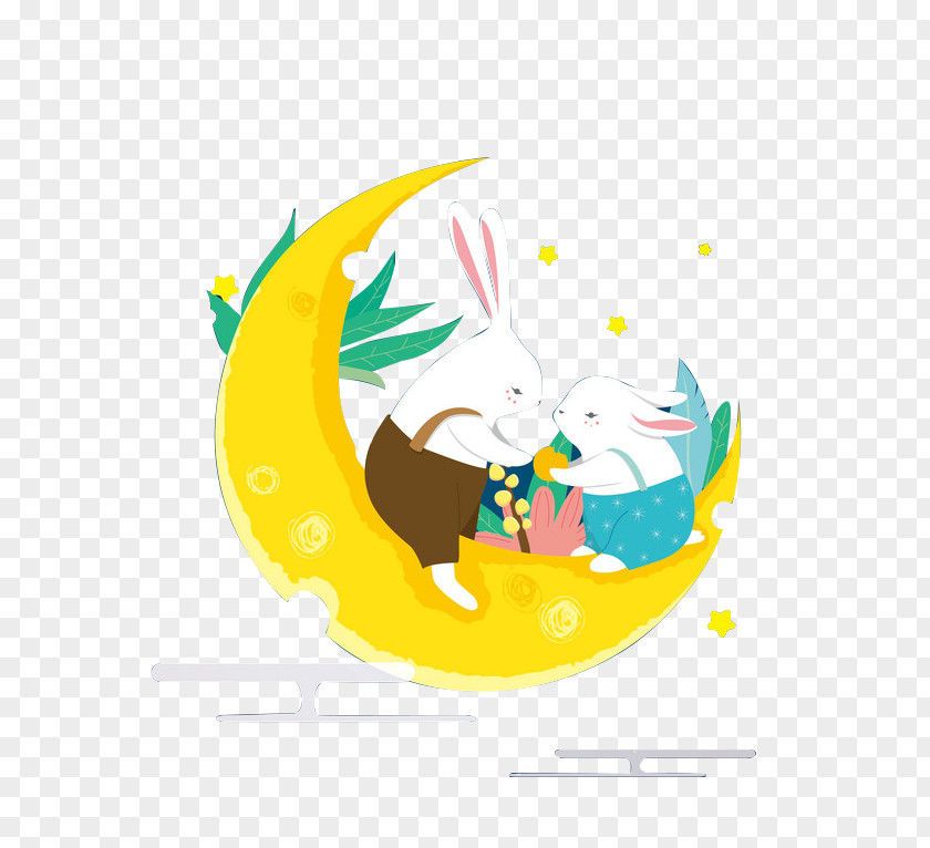 Mid-rabbit Mooncake Mid-Autumn Festival Moon Rabbit PNG