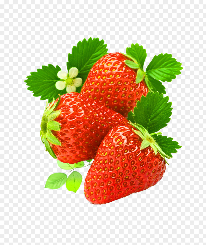 Red Fresh Strawberry Decoration Pattern Ice Cream Juice Food PNG