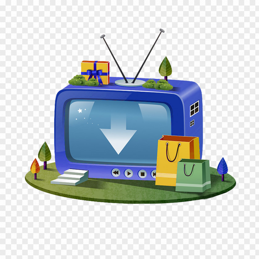 Cartoon TV Shopping Television Gratis PNG