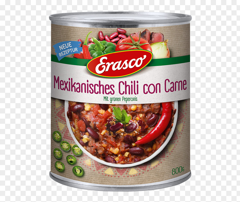 Chili Con Carne Sauce Vegetarian Cuisine Erasco Food PNG