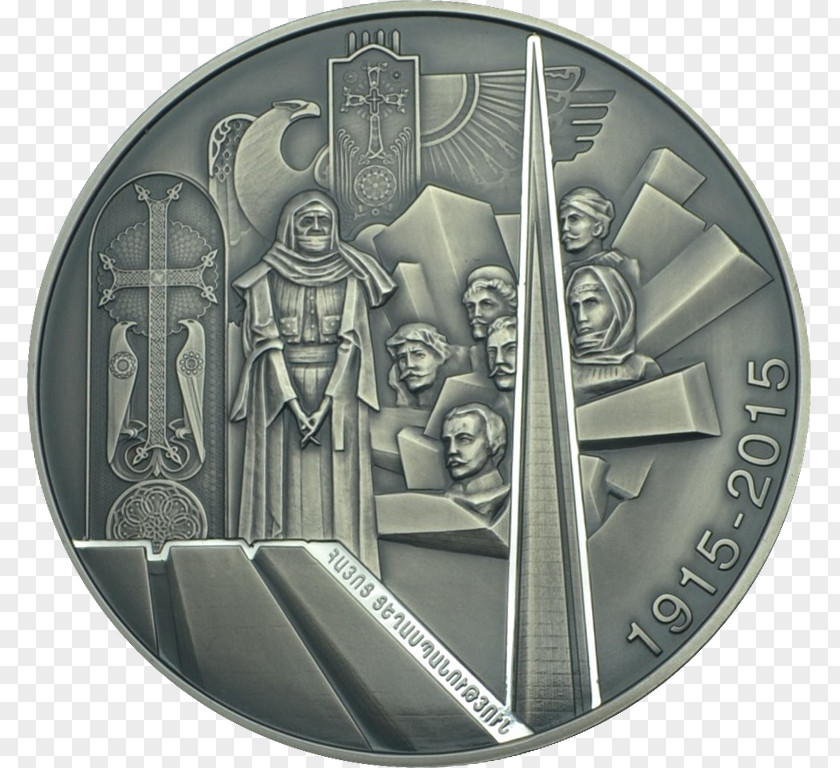 Coin 100th Anniversary Of The Armenian Genocide Parliament Shooting Yerevan PNG