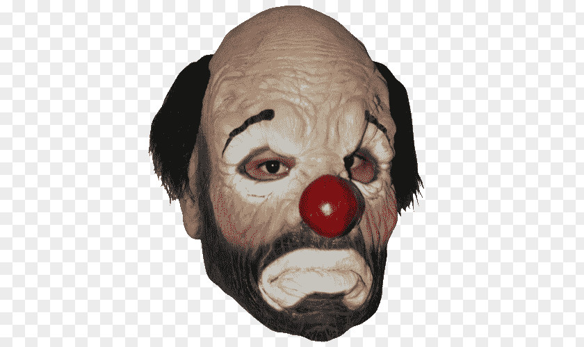 Creepy Vintage Clown Head Evil Mask Costume Pierrot PNG