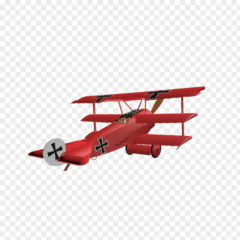 Fighter The Red Pilot Fokker Dr.I Baron II Airplane Triplane PNG