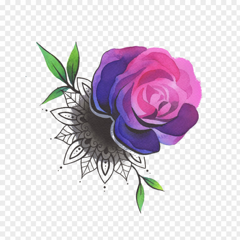 Flower Garden Roses Centifolia Tattoo PNG