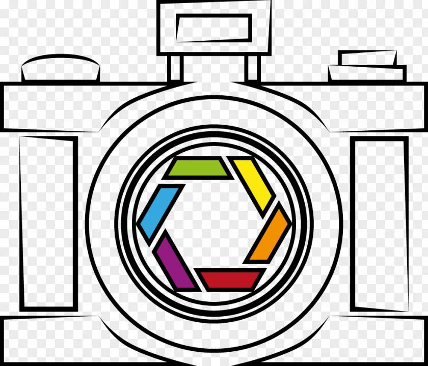 Vector Painted Camera Photography Logo Clip Art PNG