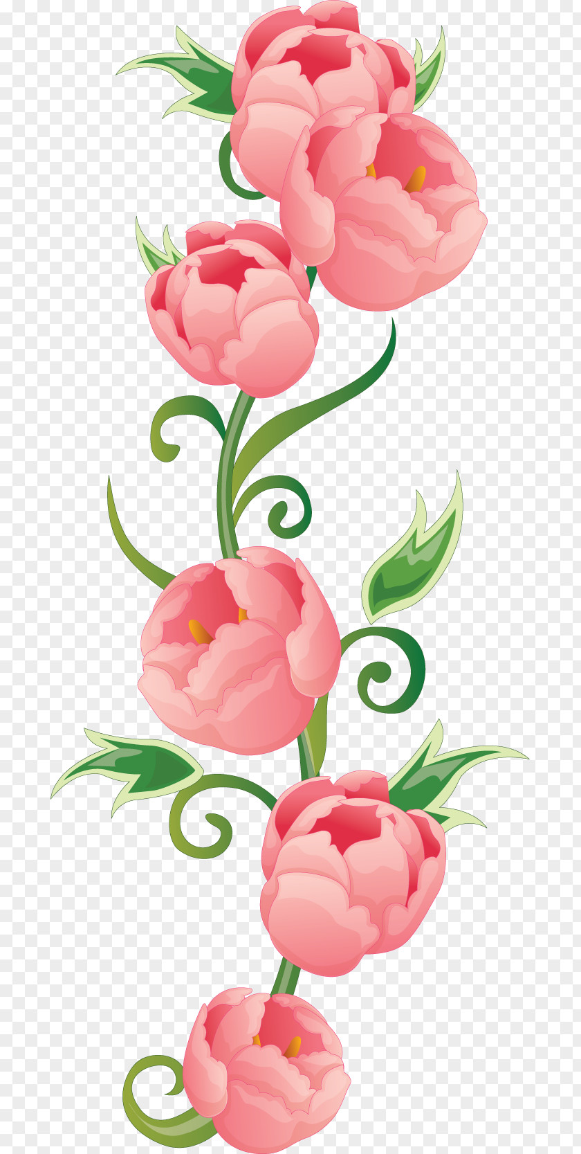 Arabesco Rose Flower Clip Art PNG