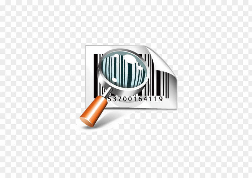 Vector Magnifying Glass Barcode Cargo Transport Icon PNG