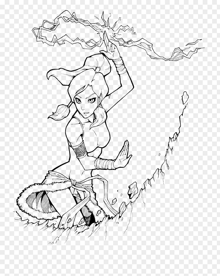 Aang Korra Sketch Drawing Avatar PNG