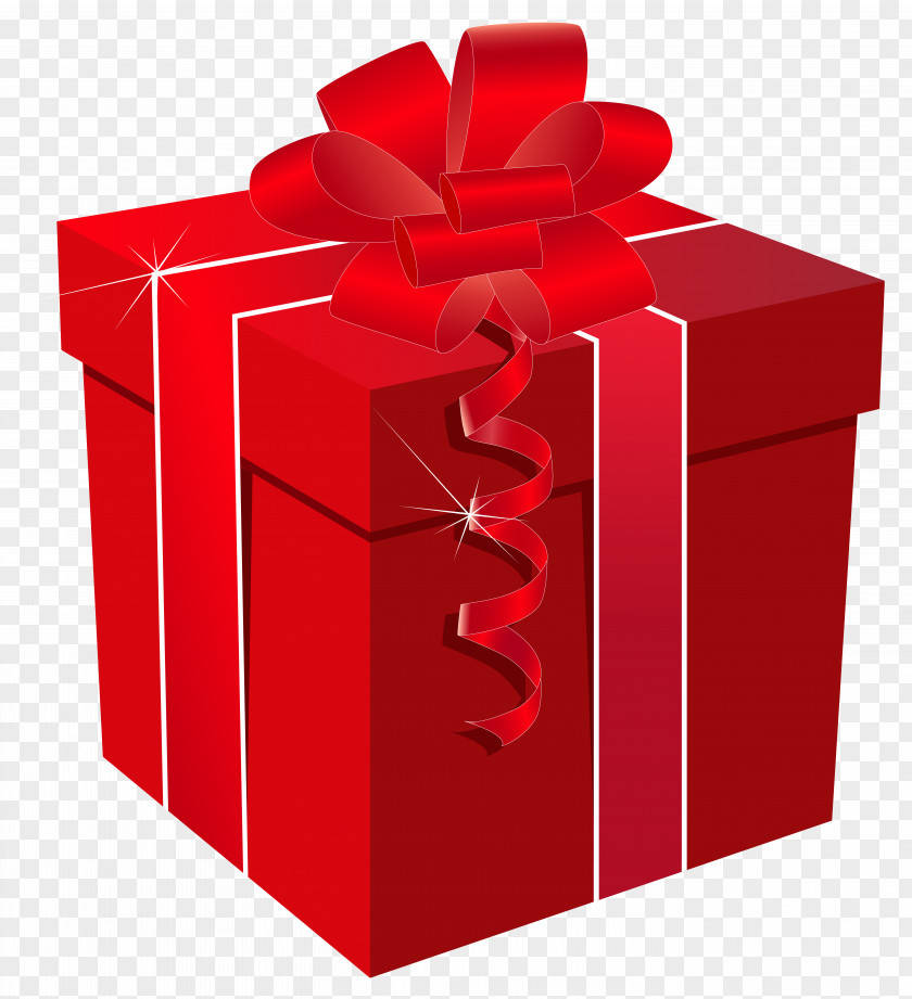 Red Gift Box With Bow Clipart Image PNG