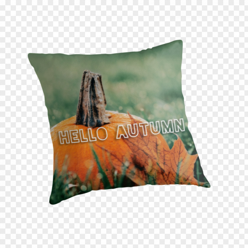 Hello Autumn Cushion Throw Pillows Brown Pumpkin PNG