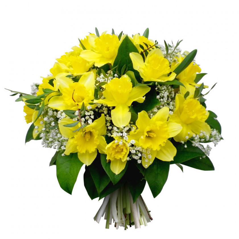 Mimosa Flower Bouquet Jonquille Grandmother's Day Garden Roses PNG