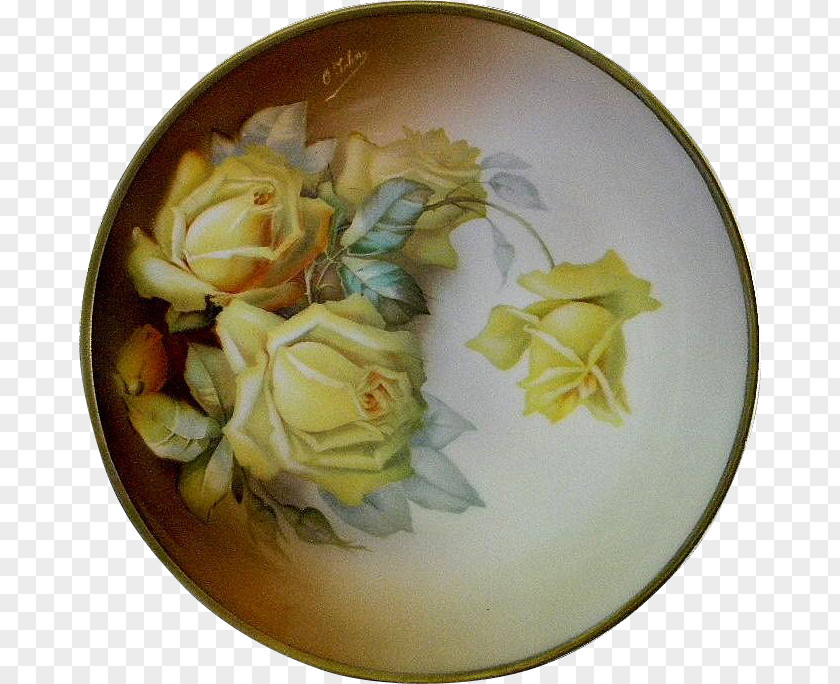 Plate Bowl Rose Porcelain Dish PNG