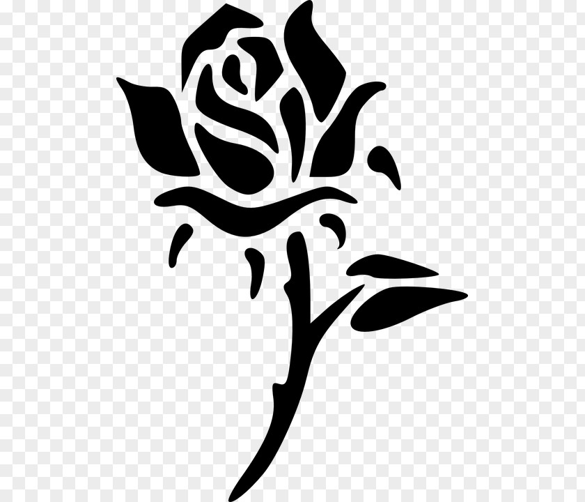 Canabis Rose Silhouette Clip Art PNG