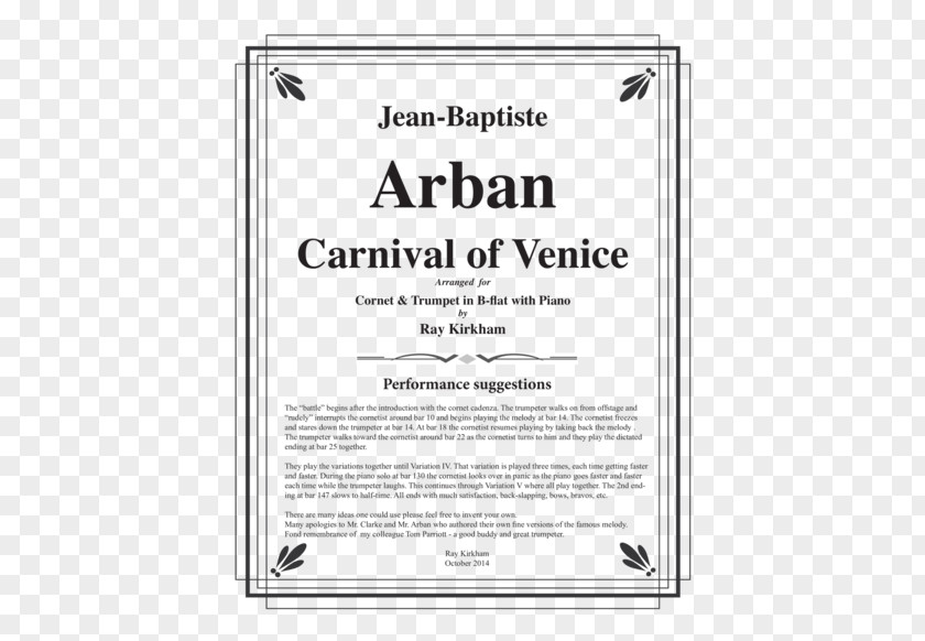 Carnival Of Venice Trombone Brass Quintet Toccata And Fugue In D Minor, BWV 565 Song PNG