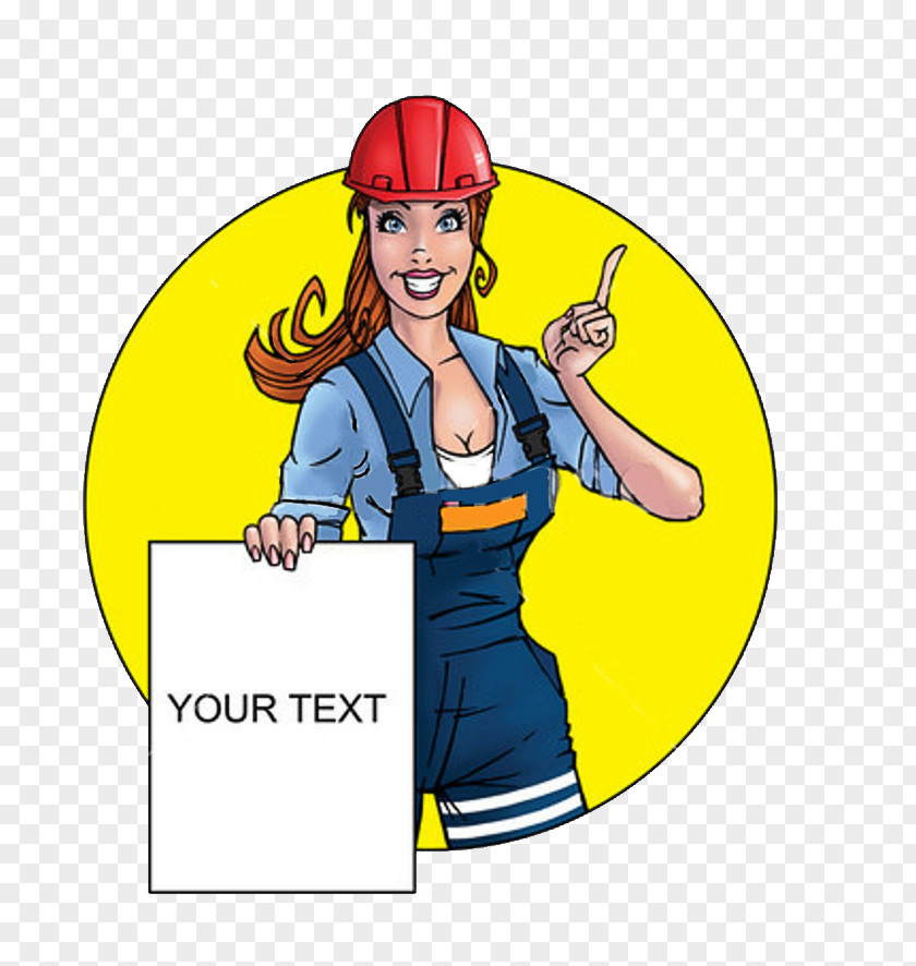 Cartoon Woman Holding Blank Paper Laborer Illustration PNG