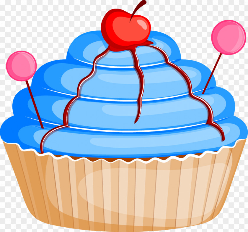 Blueberry Cherry Cake Cupcake Clip Art PNG
