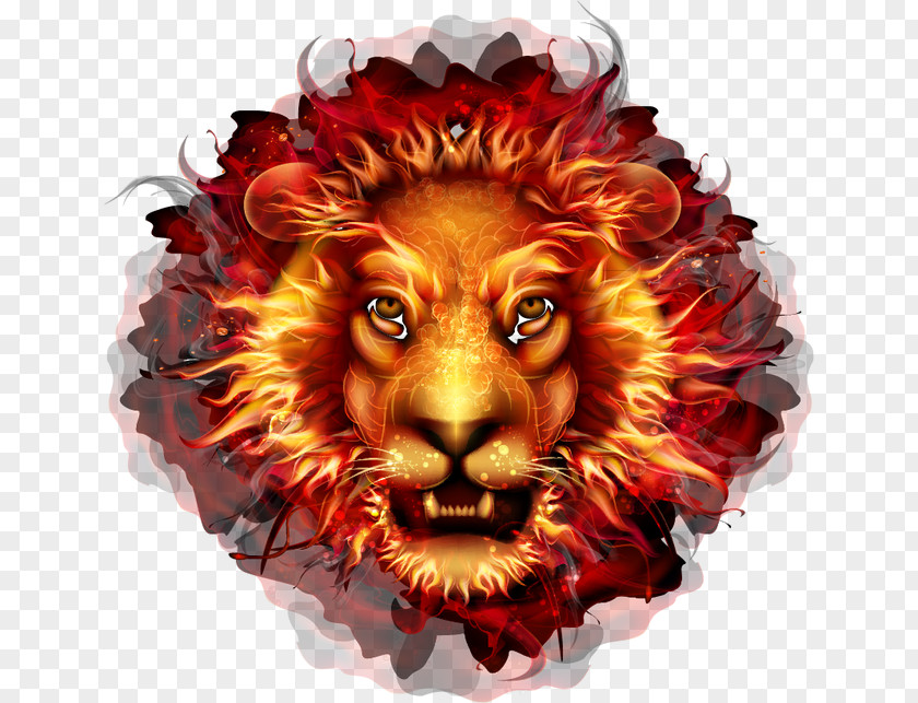 Lion Lionhead Fire Flame PNG