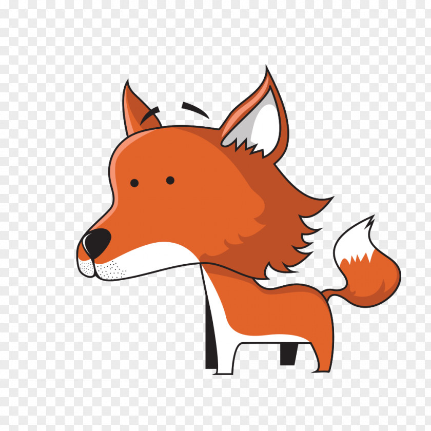 Hand-painted Fox Dog Cartoon Cuteness Download PNG