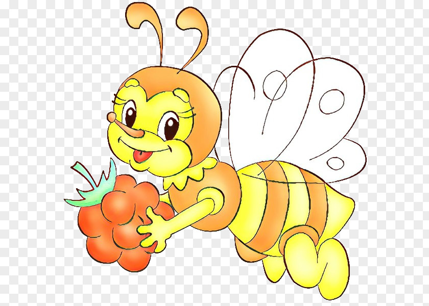 Membranewinged Insect Pollinator Cartoon Yellow Clip Art Honeybee PNG