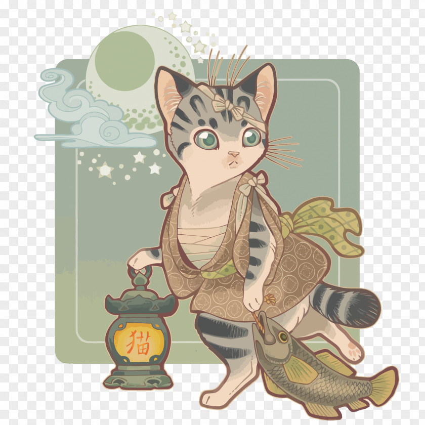 Vector Hand Painted Cat DeviantArt Illustration PNG