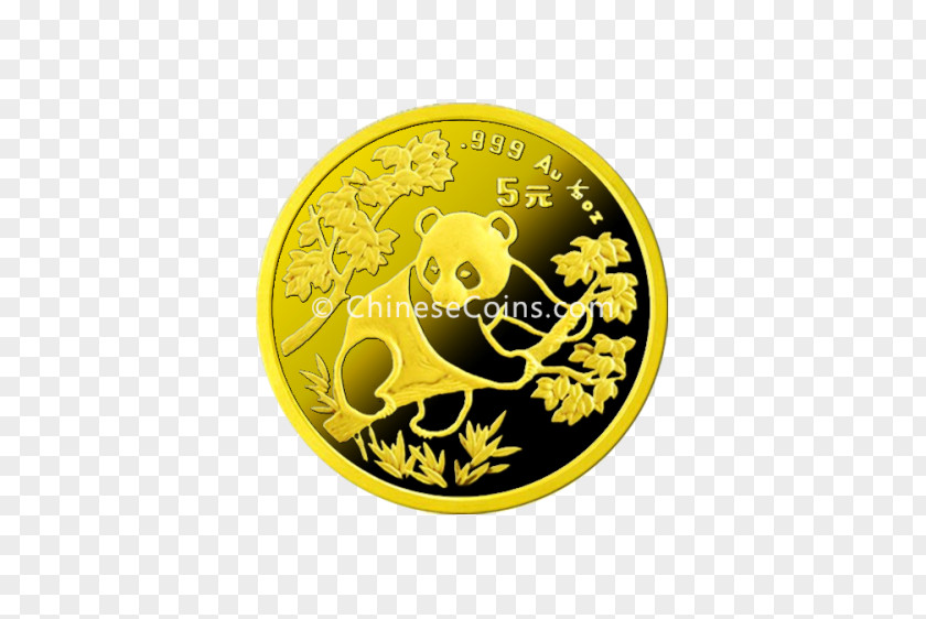 Coin Chinese Gold Panda Giant PNG